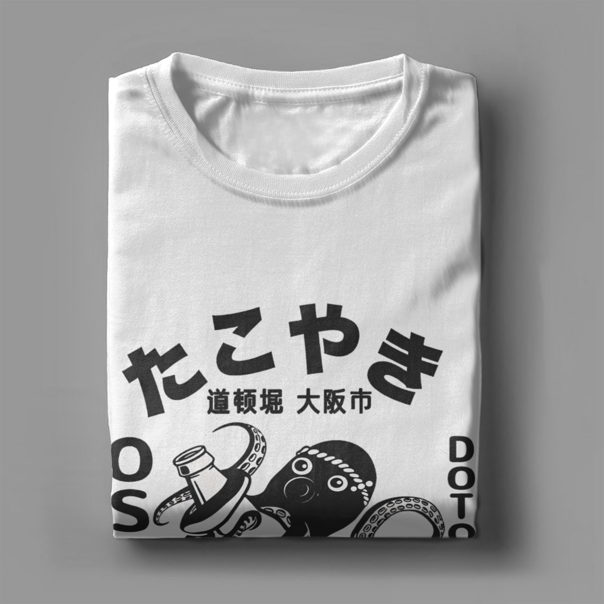 Vintage Fashion Osaka - Osaka Dotonbori Octopus Vintage Cotton T-Shirt