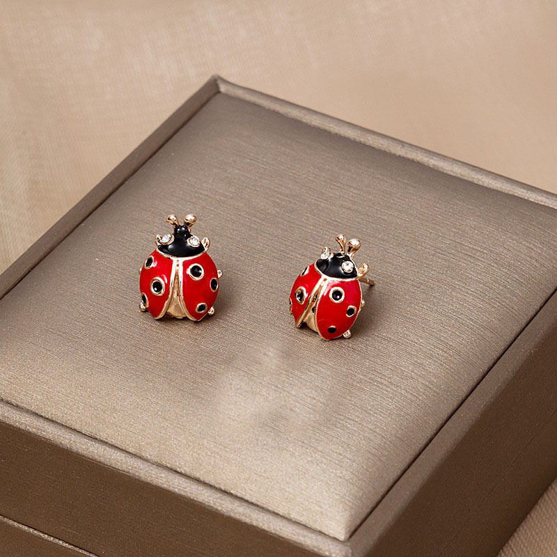 Vintage Fashion Trends 2025 - Vintage Personalized Seven Star Ladybug Earrings