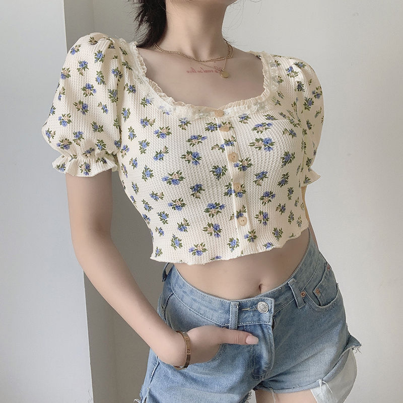 Retro Vintage Korean Fashion - Y2K K-Fashion Japanese Floral T Shirt