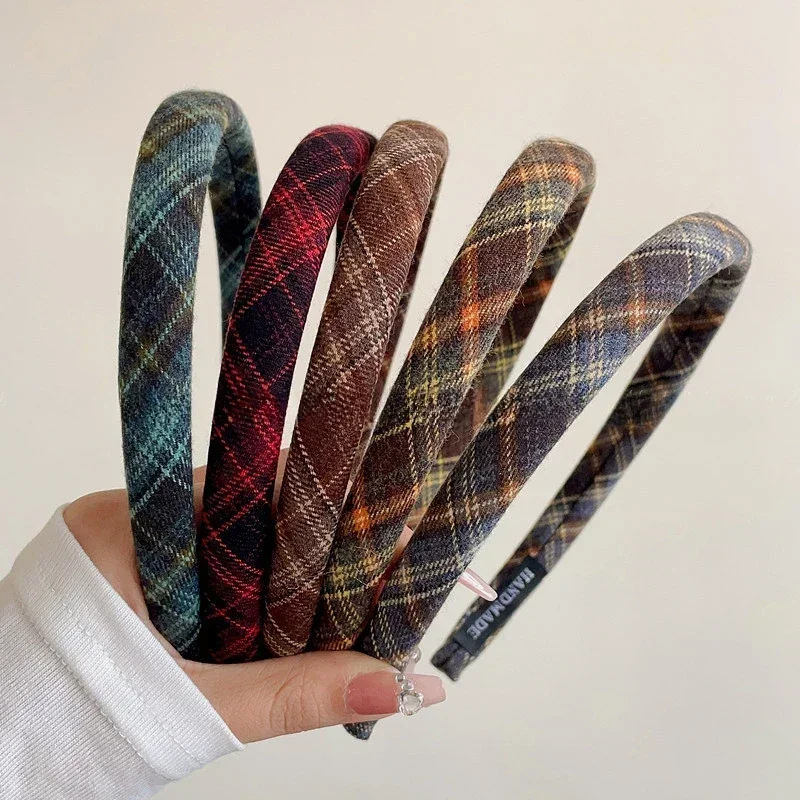 Elegant Plaid Bezel Hairband f - огляд і ціна Retro Vintage Korean Fashion