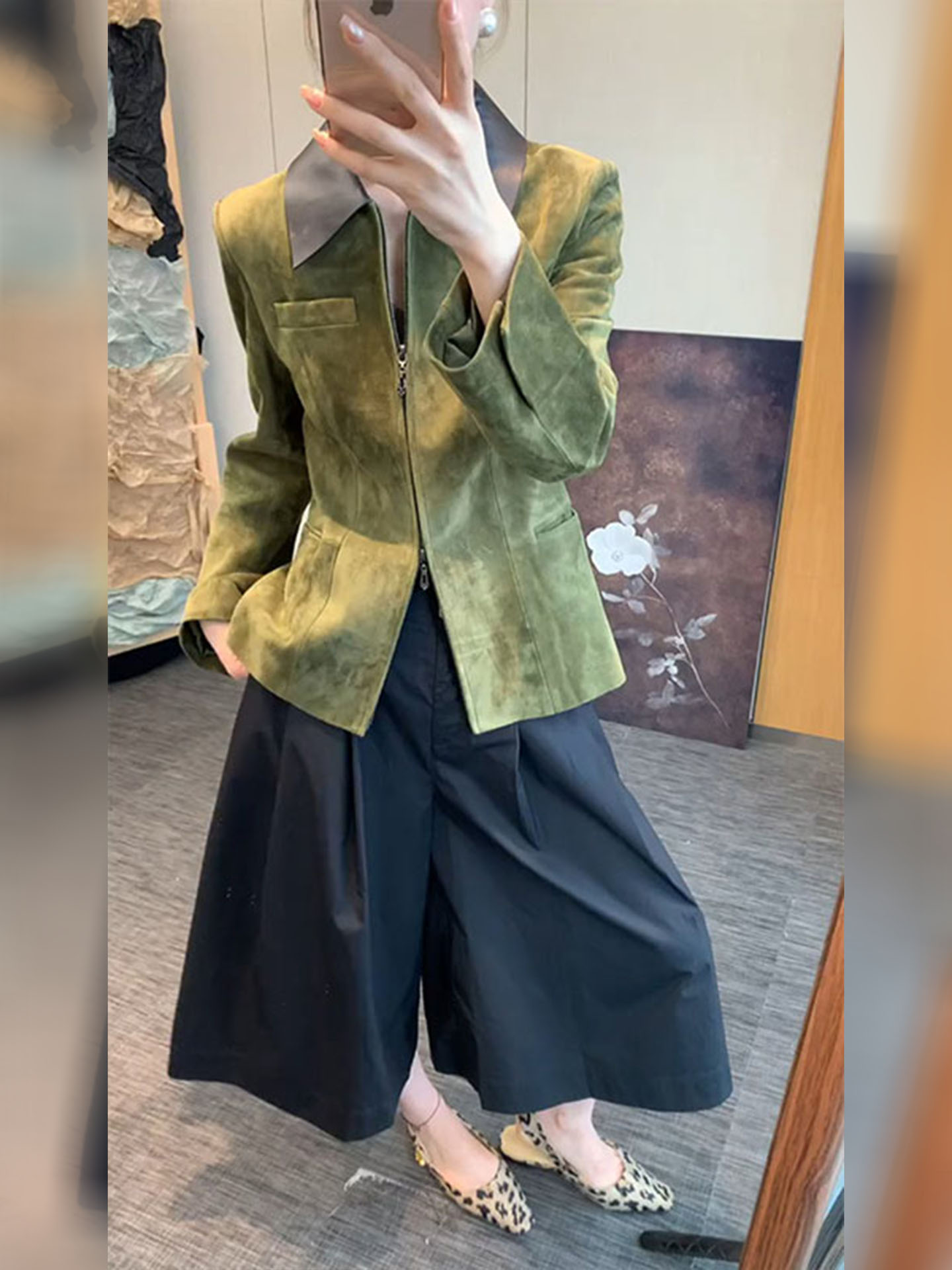 Retro Style Green Suede Jacket - огляд і ціна Retro Vintage Korean Fashion