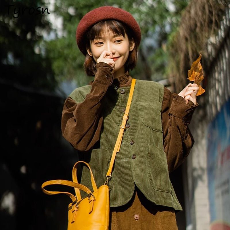 Vest Women Corduroy Retro Vint - огляд і ціна Retro Vintage Korean Fashion