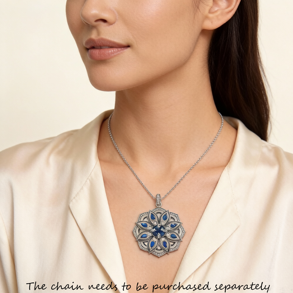 Pendant Blue Lotus Flower,Bran - огляд і ціна Vintage Fashion Jewelry Brands