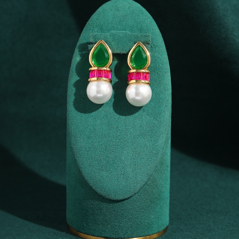 Vintage Green Glass Pink Zirco - огляд і ціна Vintage Fashion Jewelry Brands