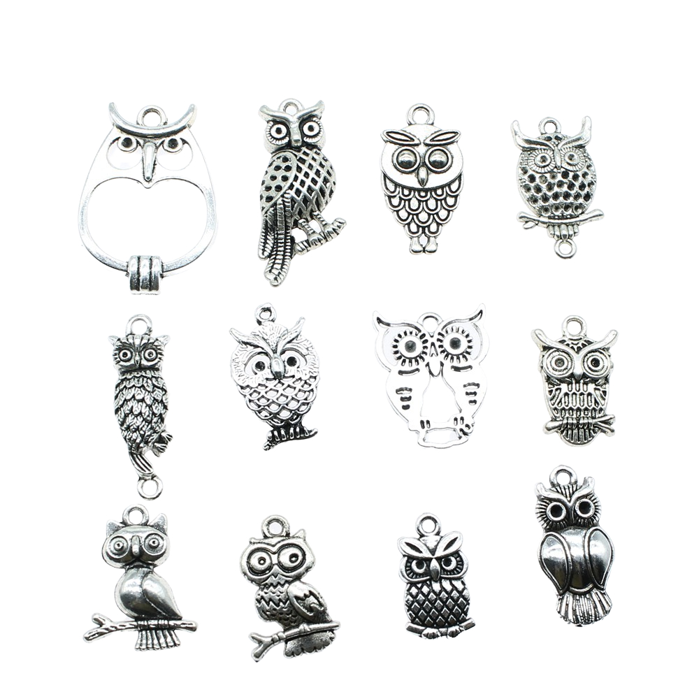 10pcs Charms Owl Antique Silve - огляд і ціна Vintage Fashion Nova