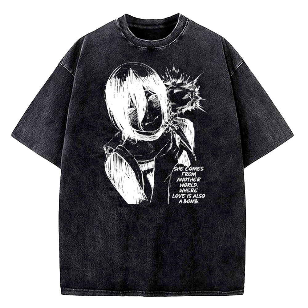 Reze Vintage Washed cotton tee - огляд і ціна Retro Vintage Korean Fashion