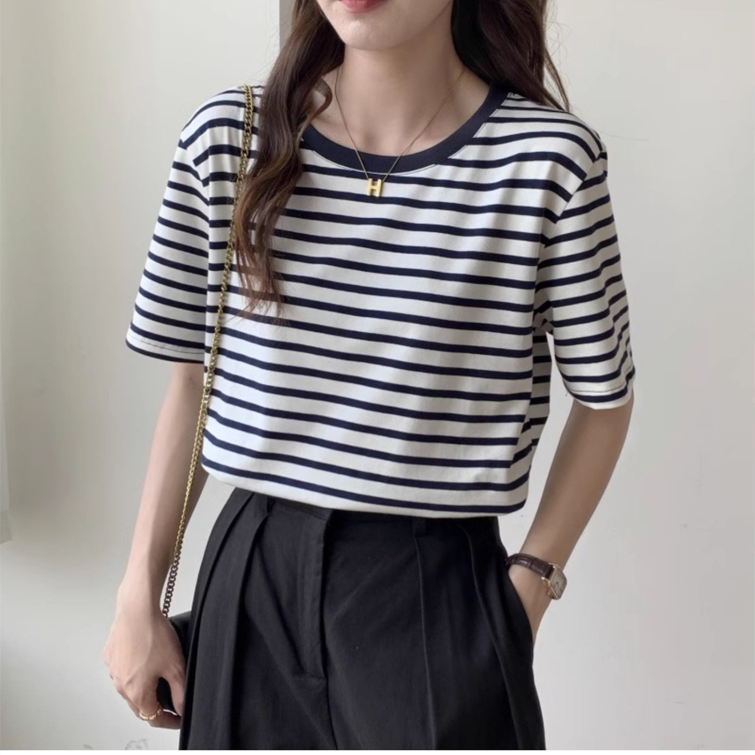 Vintage Striped T-shirt Women  - огляд і ціна Retro Vintage Korean Fashion