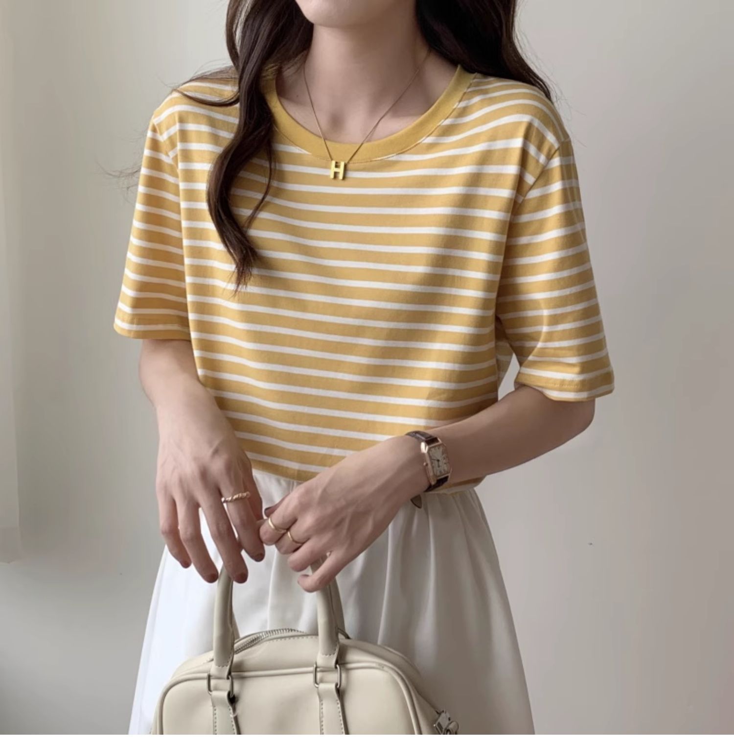 Vintage Striped T-shirt Women  - огляд і ціна Retro Vintage Korean Fashion