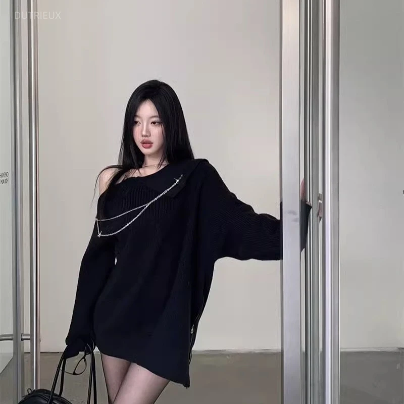 Y2k Long Pullovers Chains Vint - огляд і ціна Retro Vintage Korean Fashion