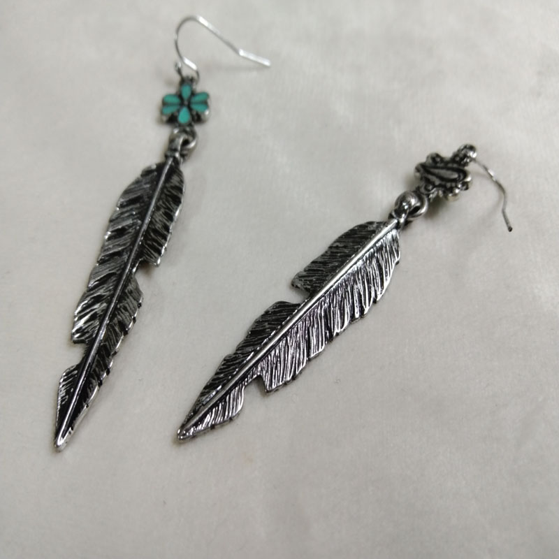 Antique Silver Feather Drop Ea - огляд і ціна Vintage Fashion Jewelry Brands
