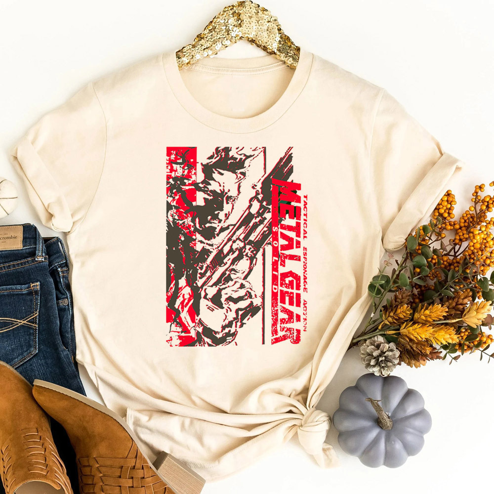 Metal Gear Solid tshirt teen c - огляд і ціна Retro Vintage Korean Fashion