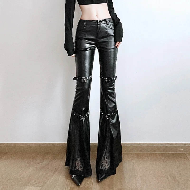 Women's PU Leather Flare Pants - огляд і ціна Vintage Fashion Aesthetic