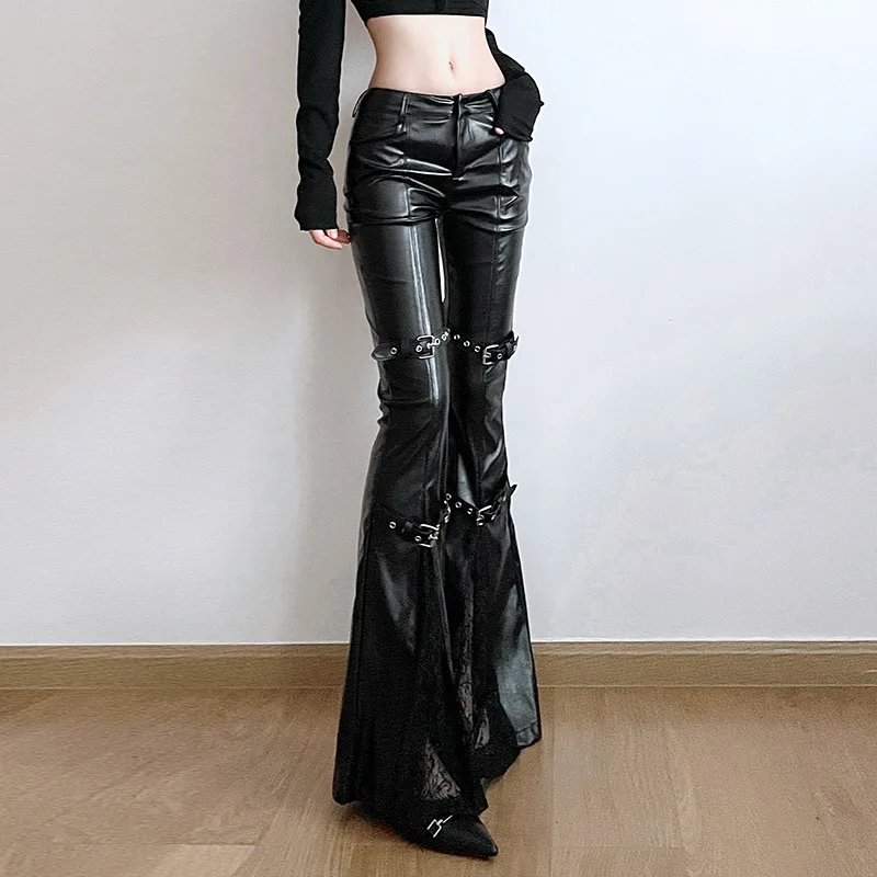 Women's PU Leather Flare Pants - огляд і ціна Vintage Fashion Aesthetic