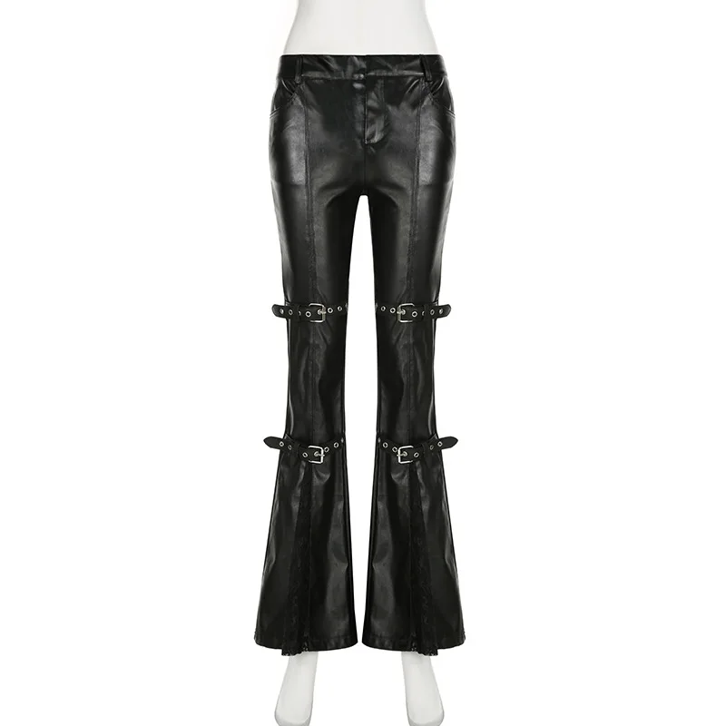 Women's PU Leather Flare Pants - огляд і ціна Vintage Fashion Aesthetic