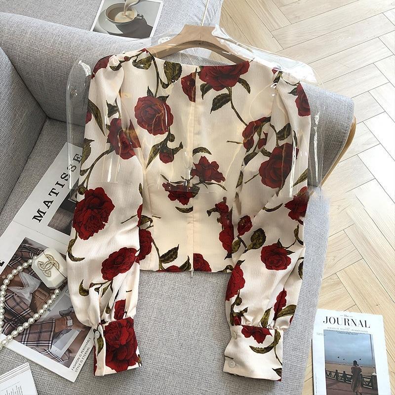 S-3XL Rose Blouses for Women S - огляд і ціна Retro Vintage Korean Fashion